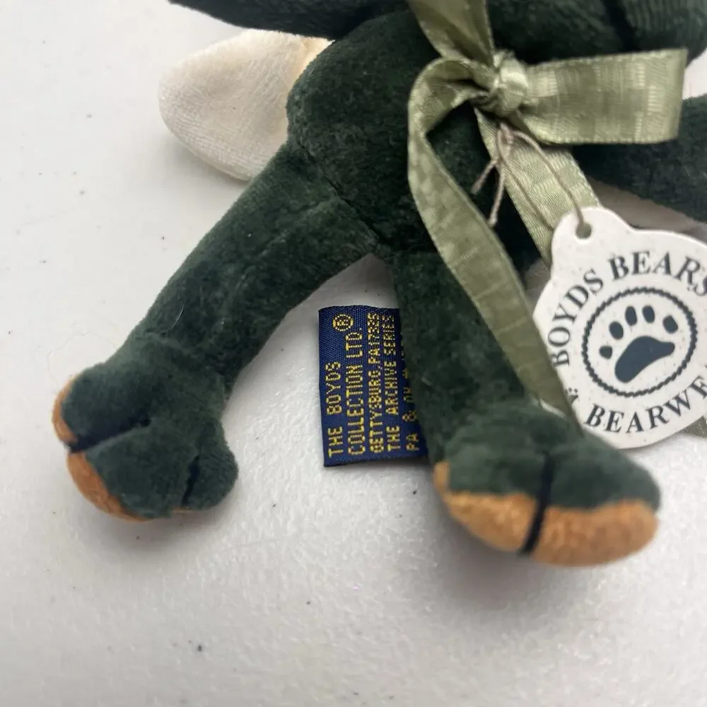 Boyds Bears Lilly R Ribbit Frog Sunflower Angel Wings Ornament 5in Vintage Plush